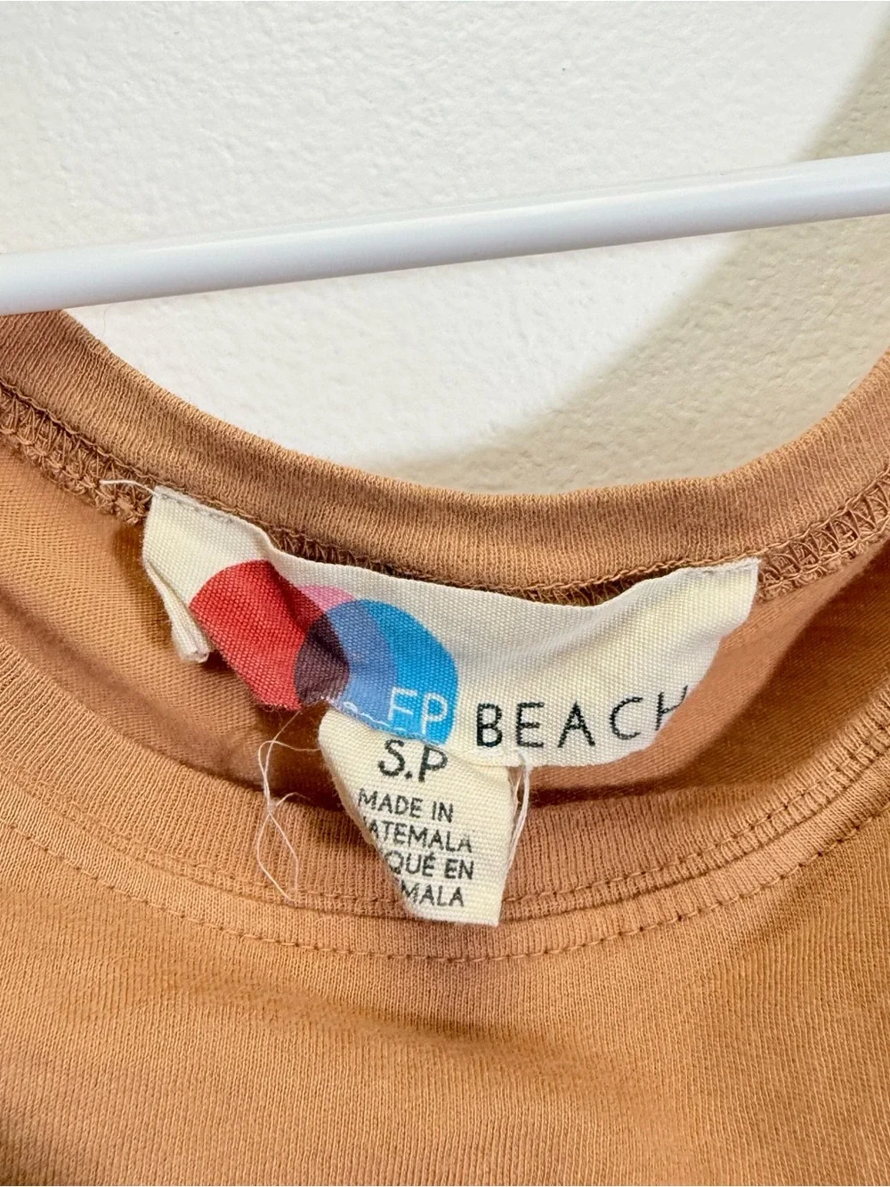Free People Beach Lifestyle Off Shoulder Relaxed Maxi Dress Peach Tan Small